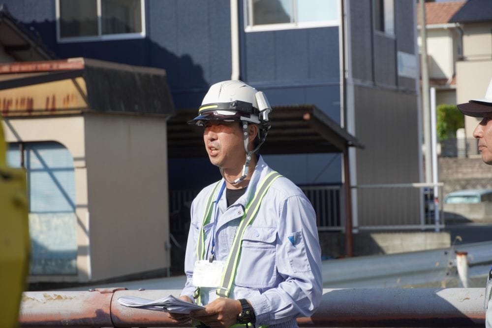 熊本にて高校生の現場見学に対応！橋梁点検車を見て聞いて体験！
