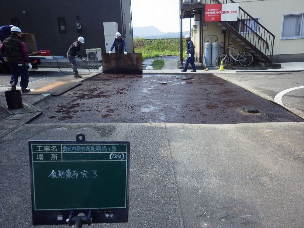 清武役場前の道路における段差解消工事！道路はこうして作られる！